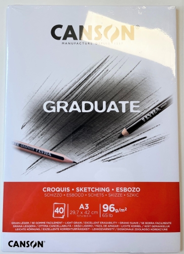 Canson Graduate Croquis Skizzenblock A3, 96g/m² (40 Blatt) weiß