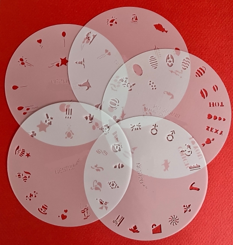 CRESET10 finder nails and modeling airbrush stencils set 5 pieces 