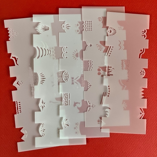CRESET11 Findernägel und Modellbau Airbrush- Schablonen Set 5-teilig