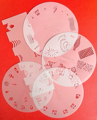 CRESET20 Findernägel und Modellbau Airbrush- Schablonen Set 5-teilig