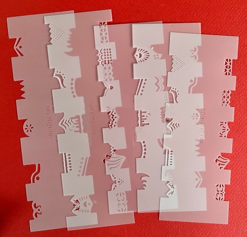 CRESET7 finder nails and modeling airbrush stencils set 5 pieces