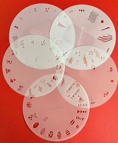 CRESET8 finder nails and modeling airbrush stencils set 5 pieces