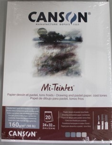 Canson Mi-Teintes Baumwoll Papier 24x32 cm 160g/m² (20 Blatt) 4 -farbig