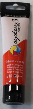 Darler-Rowney System 3 Acrylic 59 ml,511 cadmium scarlet (g.P. 1L=50,68€)