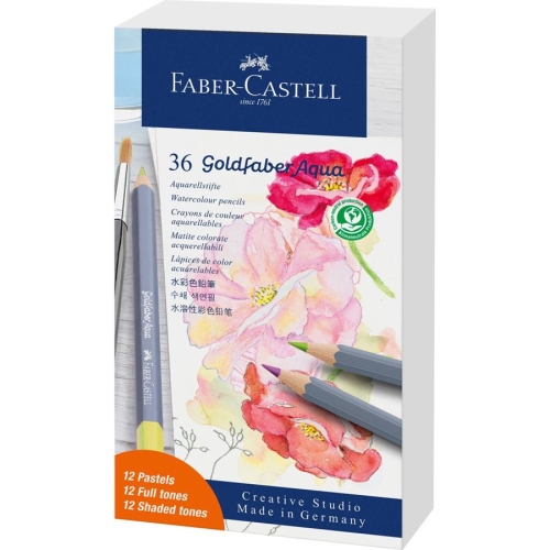 Faber- Castell Goldfaber Aqua Watercolor Pencil, 36 Gift Set