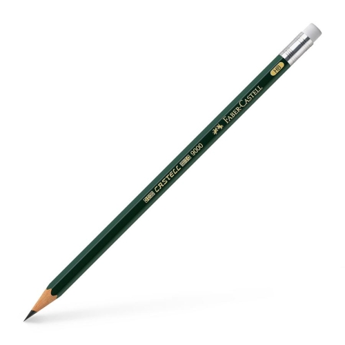 Faber-Castell Castell 9000 Bleistift mit Radierer, HB