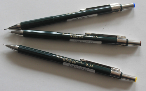 Faber-Castell TK-Fine mechanical pencils, 0.35 mm/0.5 mm/ 0.7 mm