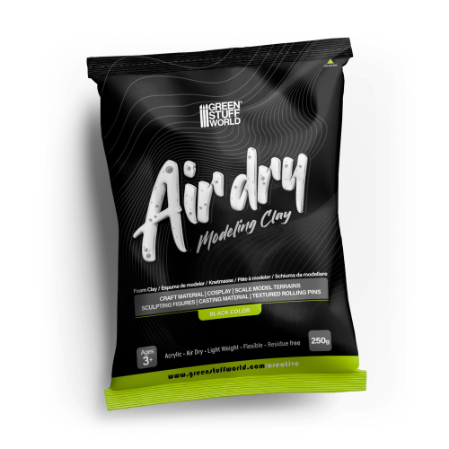 Air dry Form Clay schwarz 250g (GP1kg=32€)