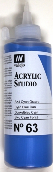 Vallejo Acrylic Studio 200 ml  (g.P. 1L= 57,50€)dunkelblau cyan