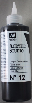 Vallejo Acrylic Studio 200ml  (g.P. 1L= 57,50€) mars schwarz