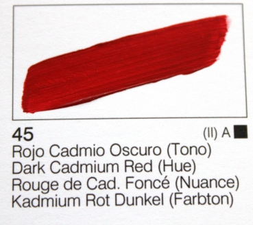 Vallejo Acrylic Studio 58 ml (g.P. 1L= 49,49€) 45 Rojo Cadmio Oscuro