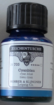 Rohrers Zeichentusche 703 cyanblau 50 ml (GP 1L= 99,80€)