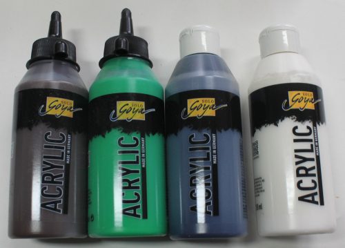 Set 2  4x250ml Farben (GP1ltr=10€)Solo Goya Acrylic