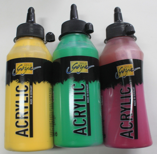 Set 3 3 x 250ml Farben (GP1ltr=10€)Solo Goya Acrylic