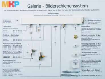 Preview: Befestigungsclip, 1 Nut zum befestigen von Bilderschienensystemen, 5 Stk.