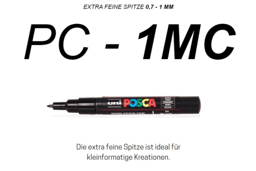 POSCA PC-1MC Acryl Farbmarker mit extra feiner Spitze, 0,7 - 1,0 mm / Einzeln oder als Set