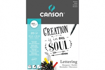 Canson Letteringblock 24x32cm (20 Blatt) 180g/m², weiß