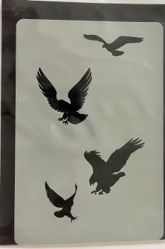 Airbrush stencil birds of prey, 13x19,5 cm