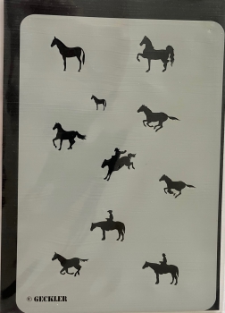 Airbrush stencil horses, 13,2x19 cm