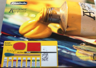 Schmincke Acrylset bestehend aus 6 Acrylfarben,2 x Hilfsmittel