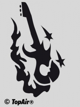 TopAir Airbrush Schablone  "Gitarre" 9,5x13 cm