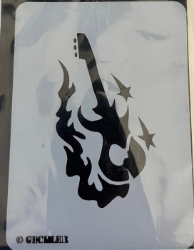Preview: TopAir Airbrush Schablone  "Gitarre" 9,5x13 cm