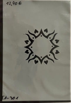 Airbrush Stencil TA-306 Heart 14x21 cm  - Kopie - Kopie