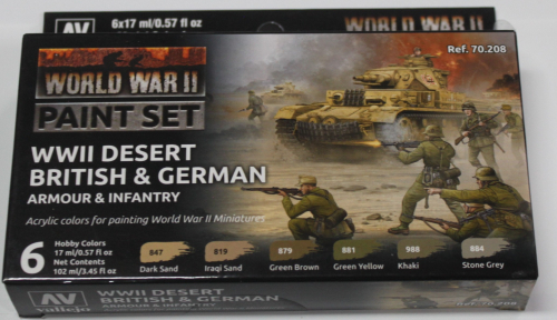 World War II Paint Set desert britisch&german 6x17ml GP1ltr=117,65€
