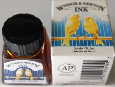 Winsor & Newton Zeichentusche 14 ml 123 kanariengelb  (g.P. 1L= 228,57€)