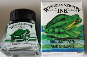 Winsor & Newton Zeichentusche 14 ml 046 brilliant green  (g.P. 1L= 228,57€)