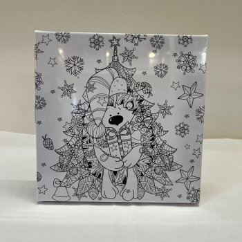 Tangler frame 20 x 20 cm motif Christmas tree with teddy bear