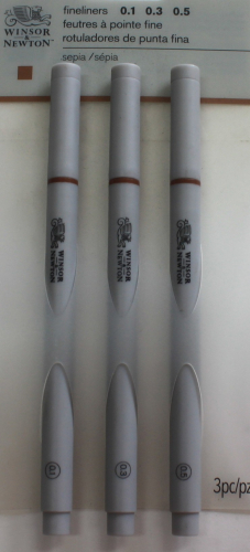 Winsor & Newton fineliners 3Stk. sepia