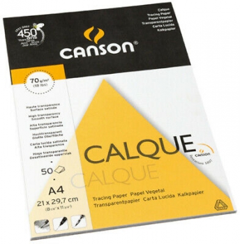 Canson Transparentpapierblock Calque DIN A4 90 g/m² (50 Blatt)