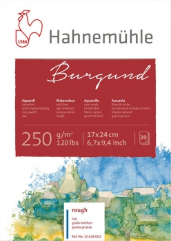 Hahnemühle Aquarellblätter Burgund  17x24 cm 250g/m² (20 Blatt)