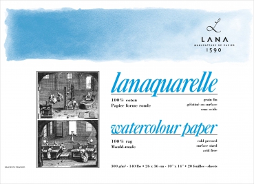 Hahnemühle Lanaquarelle 23x31cm  300 g/m²  (20 Blatt)