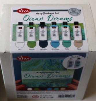 Viva Acrylfarbenset Ocean Dreams ideal für Pouring (g.P. 1L= 24,29€)