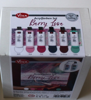 Viva Acrylfarbenset Berry love  ideal für Pouring   (g.P. 1L=24,29€)