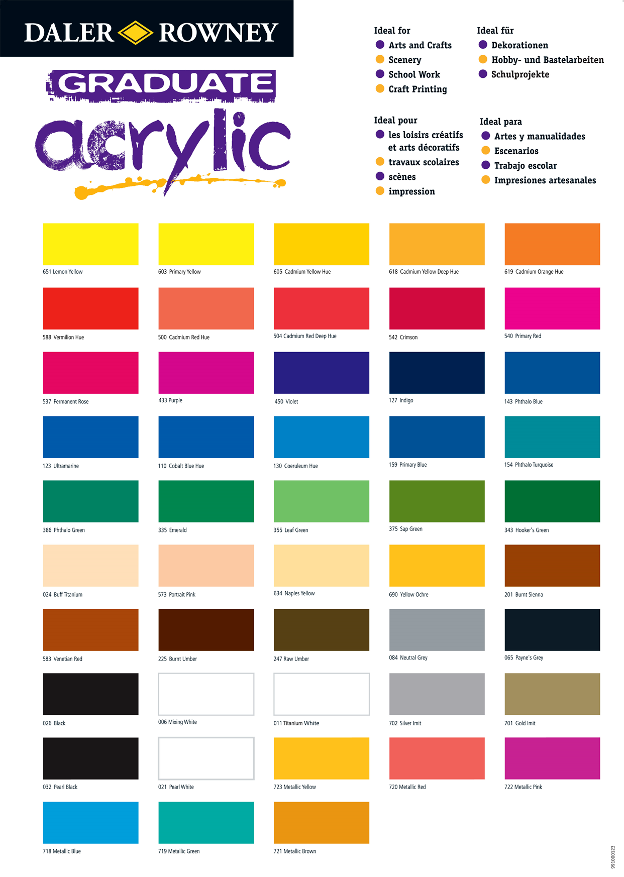 Daler-Rowney Graduate Black Acrylic Paint 500ml