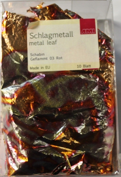 Schlagmetall geflammt rot