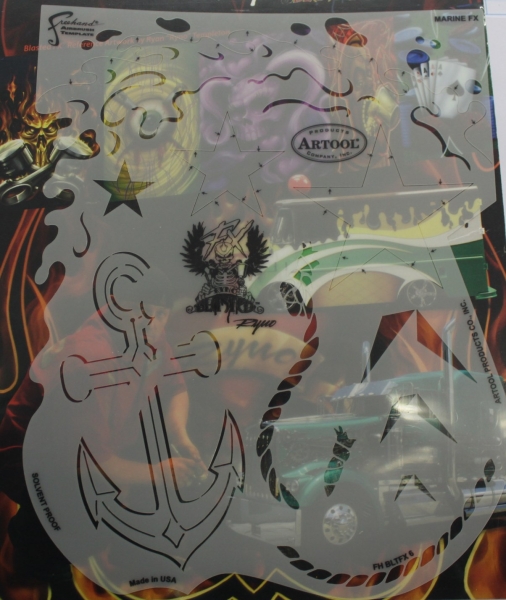 Artool Freehand Airbrush Templates Marine FX Schablone