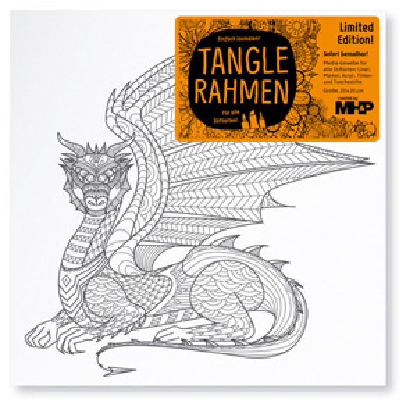 Tangle rahmen 20 x 20 cm Motiv Drache