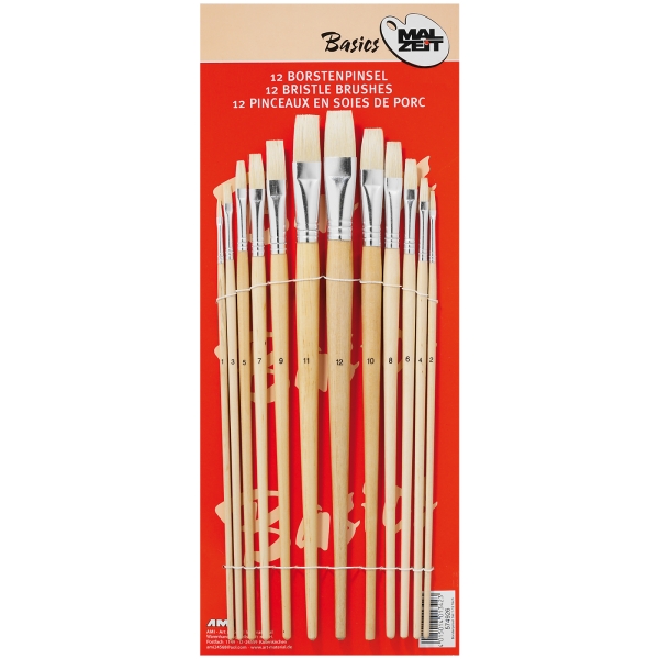 AMI bristle brush flat, set 12 pieces