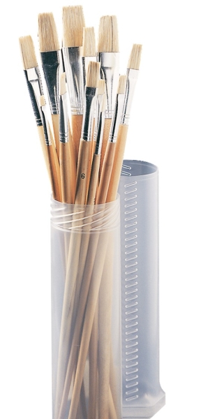 Bristle brush flat, set of 12 pieces in twist pack