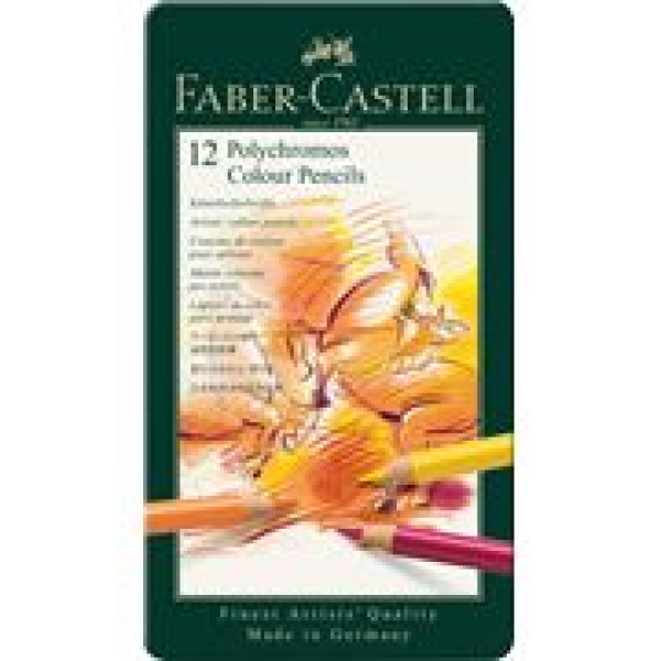 Faber-Castell Polychromos colored pencil, 12 metal case