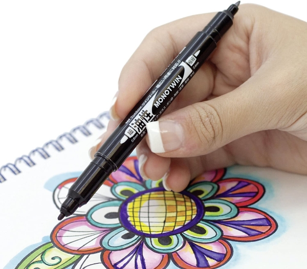 Tombow Fineliner Mono twin mit zwei Spitzen schwarz