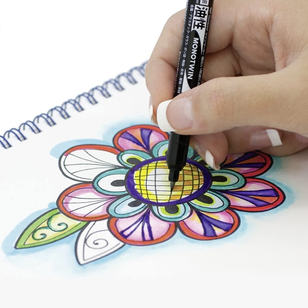 Tombow Fineliner Mono twin mit zwei Spitzen schwarz