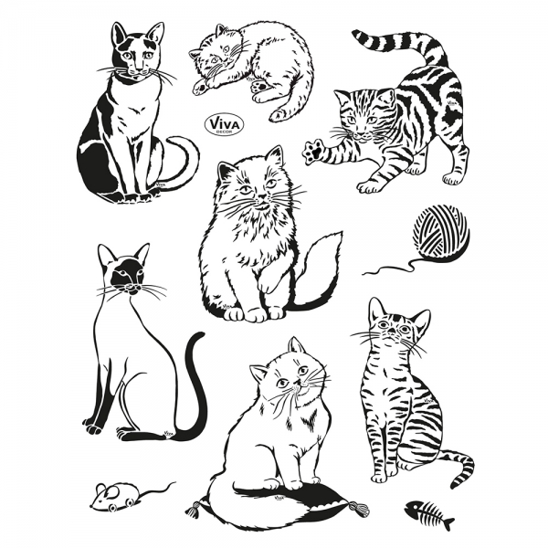 Viva Decor Silikonstempel Katzen 14x 18cm